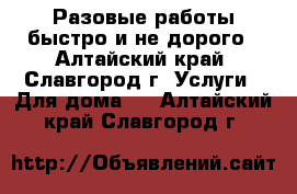 Разовые работы быстро и не дорого - Алтайский край, Славгород г. Услуги » Для дома   . Алтайский край,Славгород г.